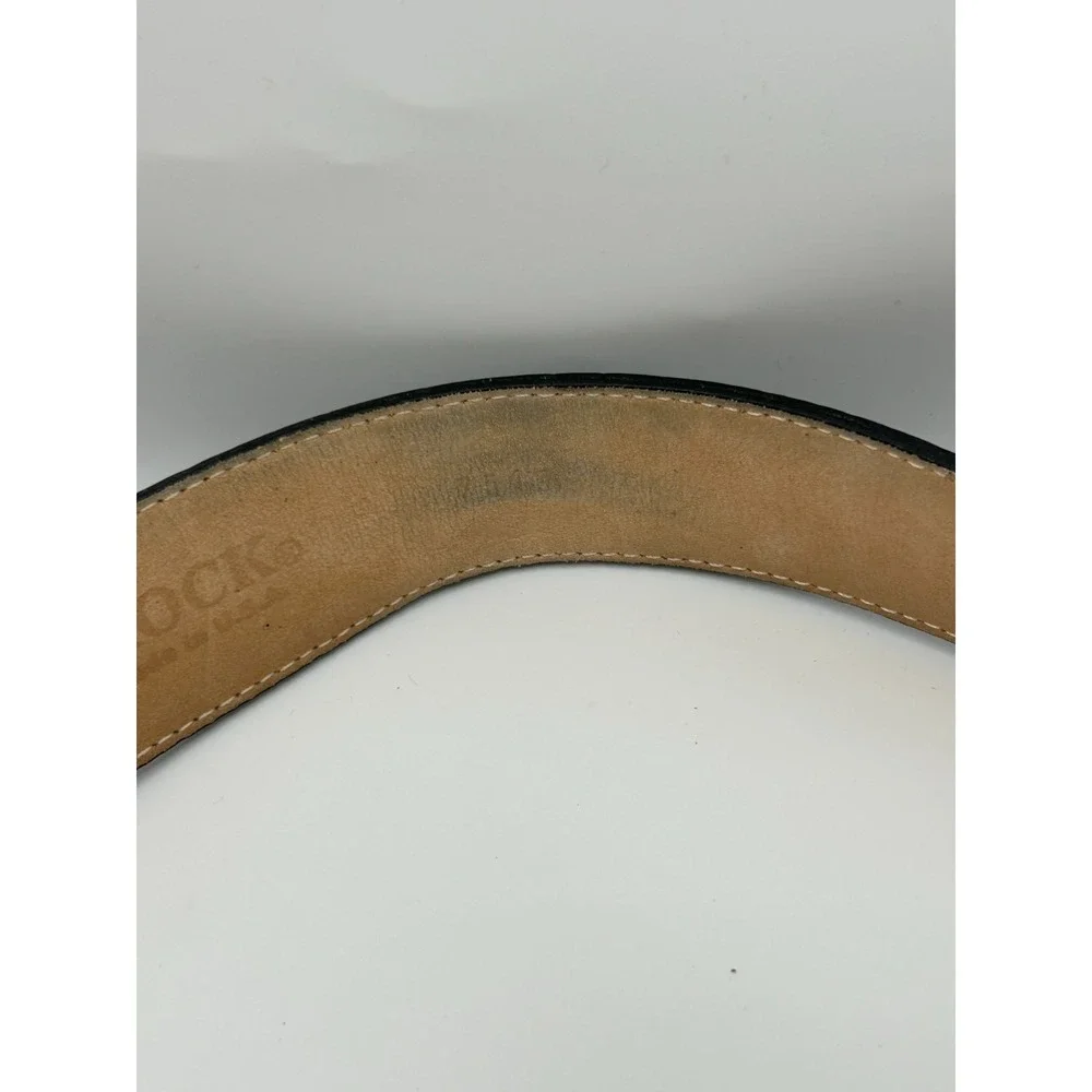 Leatherock Womens Belt‎ Black Green Yellow Snake Print Tortoise Buckle Statement